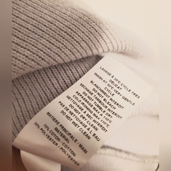 See by Chloe Light Grey Ribbed 1/4 Zip-Up SweatervPoncho. Oversized. M/L. - Picture 10 of 13